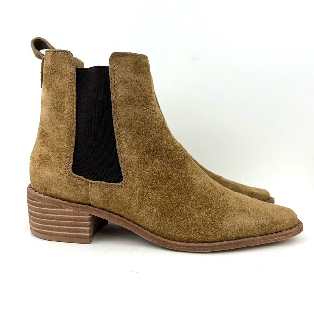 NWOB Tory Burch 7.5 Suede Chelsea Boots Brown Leather Casual Dressy